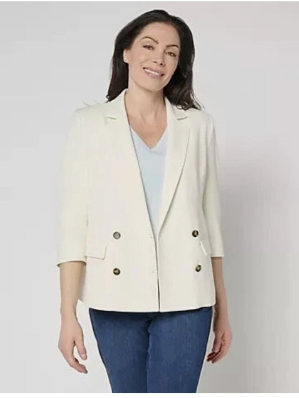 Studio Park x Amy Stran Ruched 3/4 Sleeve Blazer - Size: Large - NIP